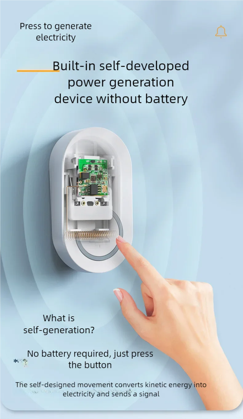 インテリジェント電子ワイヤレスドアベル,リモコン,家庭用abドア,防水,長距離ドア