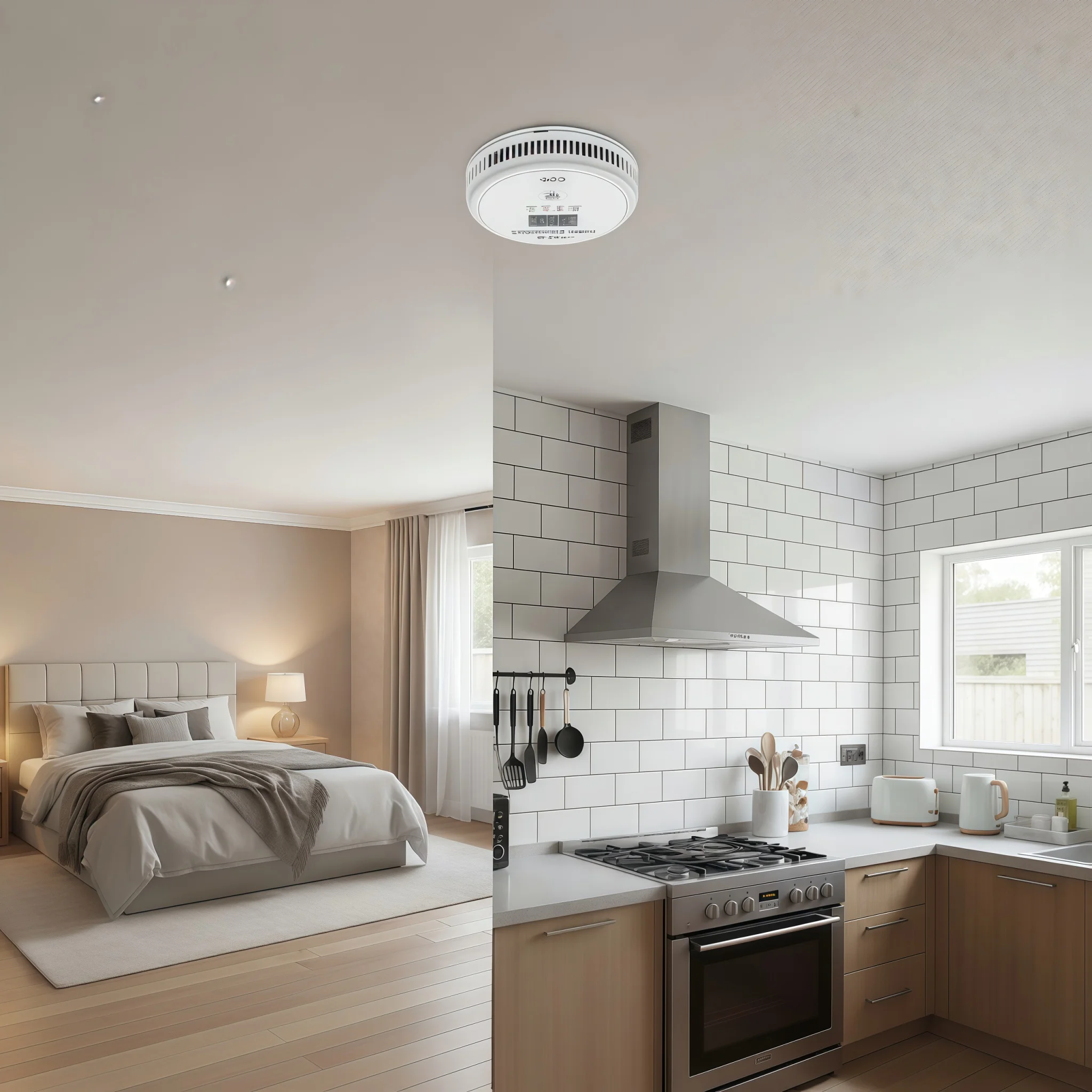 DFA Smoke Detector 2 in 1  Co & Smoke Detector Alarm Carbon Monoxide Parlor Room Kitchen Shop Fire 85 dB Sound Sensor Alert