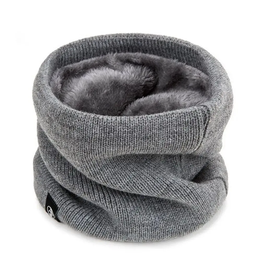Bufanda con anillo de invierno cálida de felpa de Cachemira Lisa Unisex, máscara facial completa tejida para hombres y mujeres, bufandas para el cuello, Bufanda, silenciador grueso, nuevo