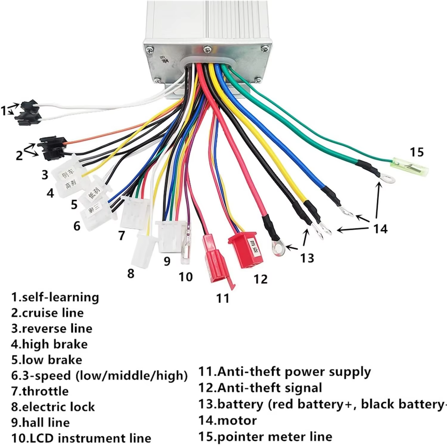 48 V 60 V 72 V 2000 W/2500 W E-bike controller 45A/60A 18 MOSFET DC controller dual mode Voor Elektrische Scooter Fiets Snelheid Motor