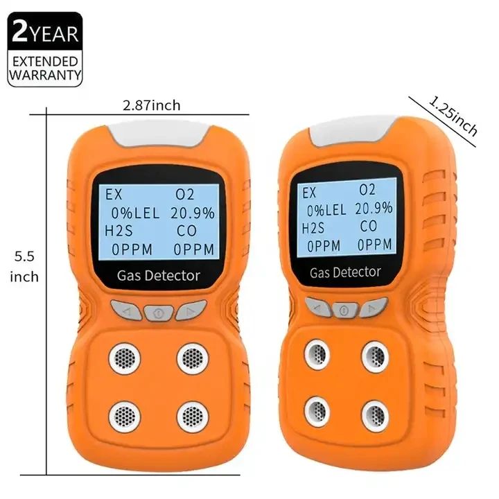 PLT840 Portable Multi Gas Detector 4 Gas Monitor With Micro Clip (h2s,O2,Co,And Ex ) 4 Gas Detector