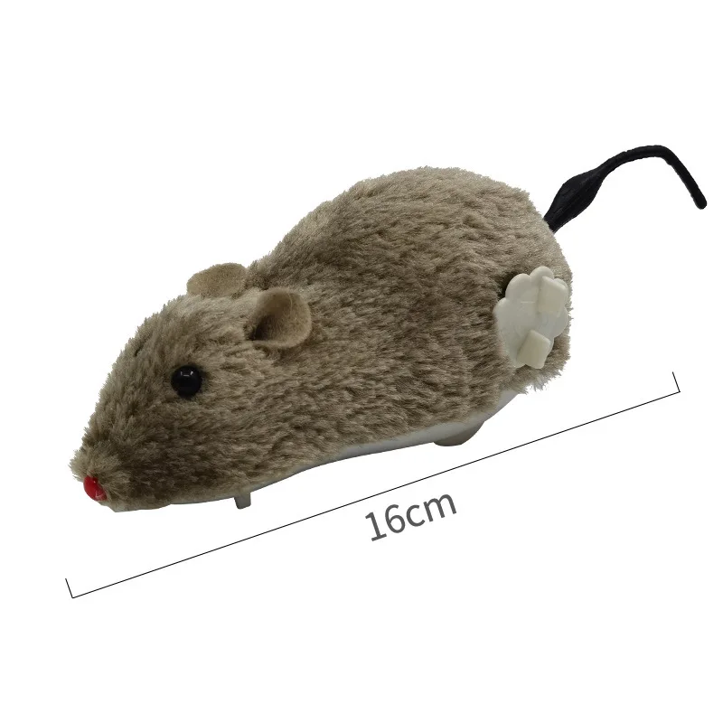 1pcs Hot Creative Funny Clockwork Spring Power Plush Mouse Toy Cat Dog Playing Toy Mechanical Motion Rat Pet Accessories
