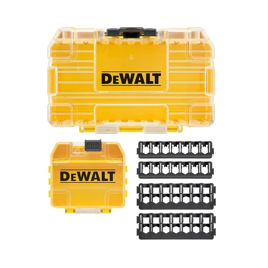 DEWALT DT70801 Original Tough Case Storage Case Transparent Lid Removable Tray Stacking Storage Screws Bits Accessory Holder