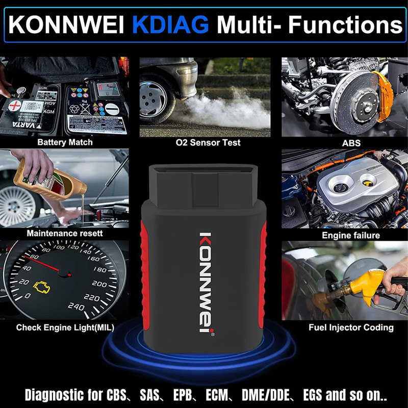 2026 KONNWEI KDIAG Volledige Systeem Auto Scanner Reset SAS EPB Service ECU Programmeur OBD OBD2 Auto Diagnostic Tool pk Thinkdiag MINI