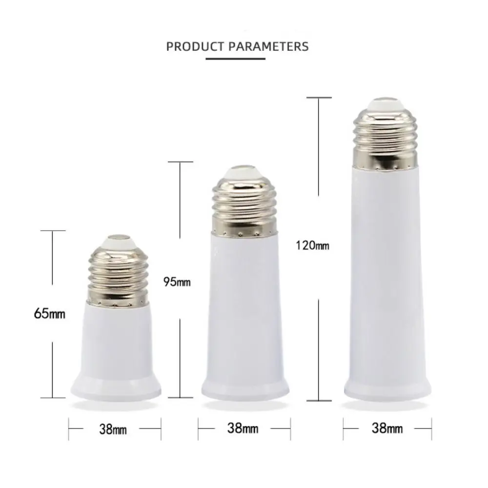 New 65/95/120mm E27 To E27 Extender Lamp Holder Base Bulb Extend Extension Socket Adapter LED Light Adapter Converter