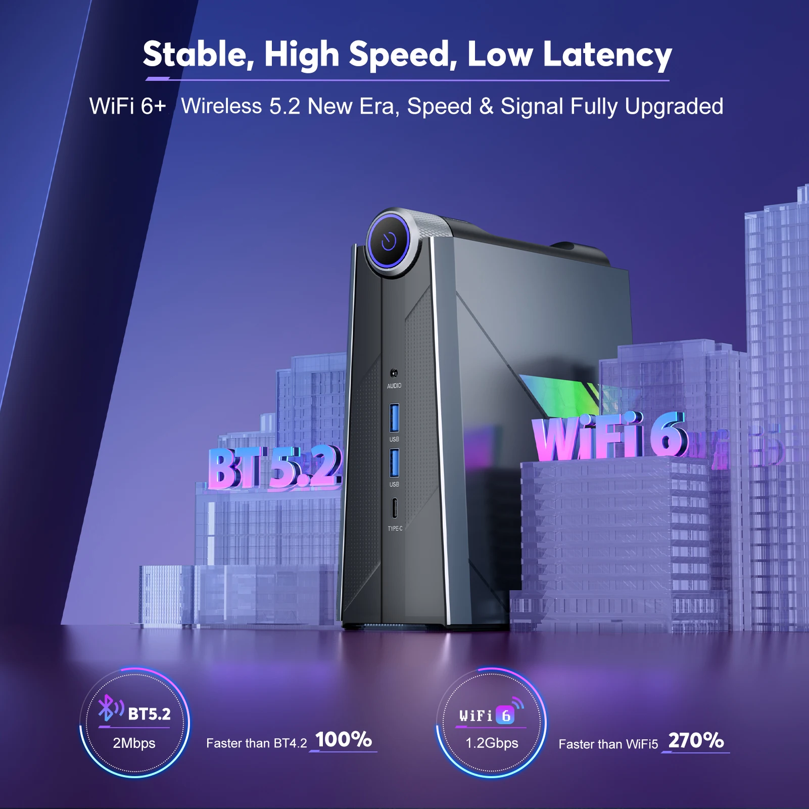 ACEMAGIC AD08 Mini-PC Gaming Intel Core i9-11900H Prozessor RAM 16GB DDR4 512GB SSD Gamer Computersteuerung WiFi6 BT5.2