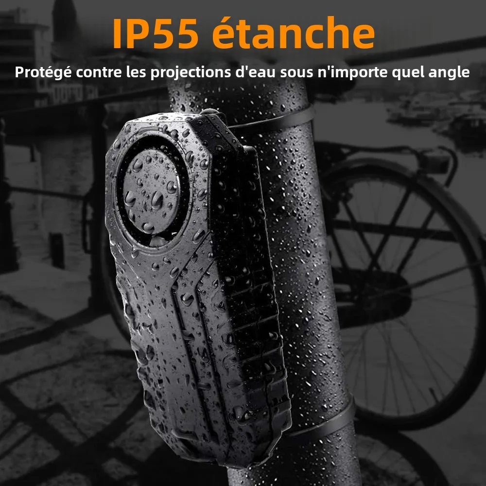 Sectyme – klaxon d'alarme de vélo sans fil, étanche, antivol, télécommande, alarme de Vibration pour vélo, moto, Scooter électrique