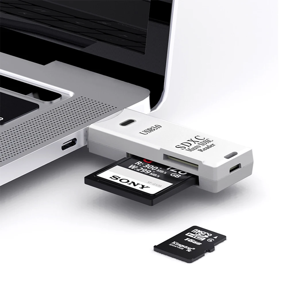 Lector de tarjetas USB 3,0, lector de tarjetas de memoria SD TF, adaptador de lector de tarjetas inteligentes de alta velocidad 2 en 1 para accesorios de ordenador portátil