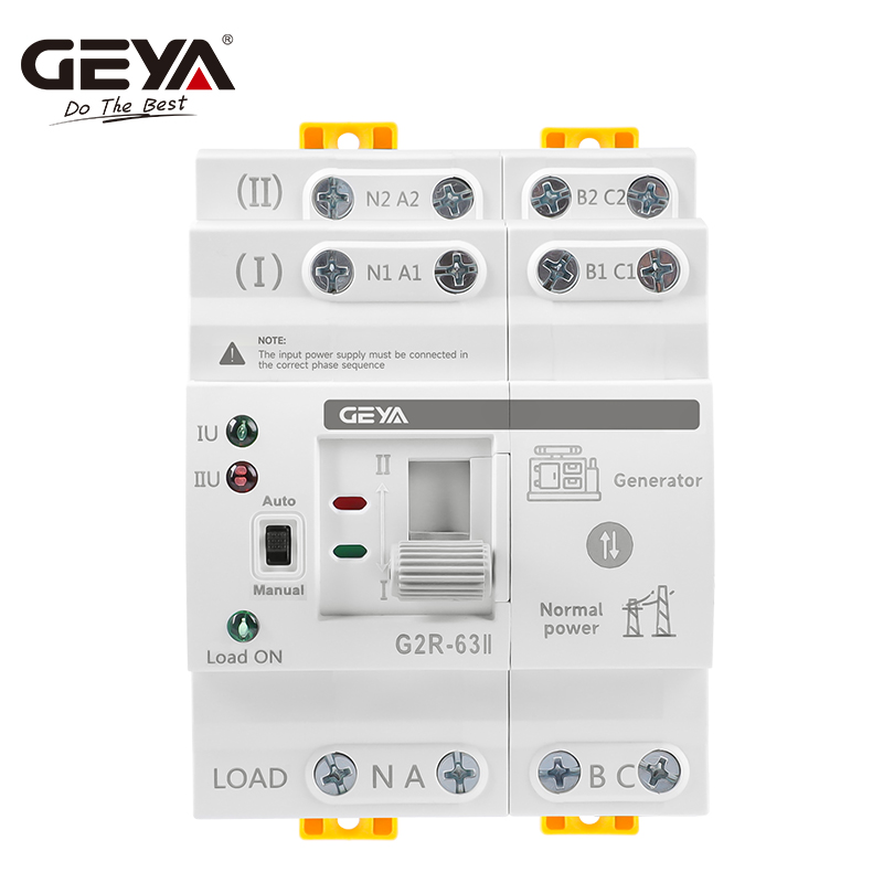 GEYA G2R interruptor de transferencia automática, Selector eléctrico de doble potencia, carril Din, ATS, potencia ininterrumpida, 25A, 40A, 63A, 110V, 220
