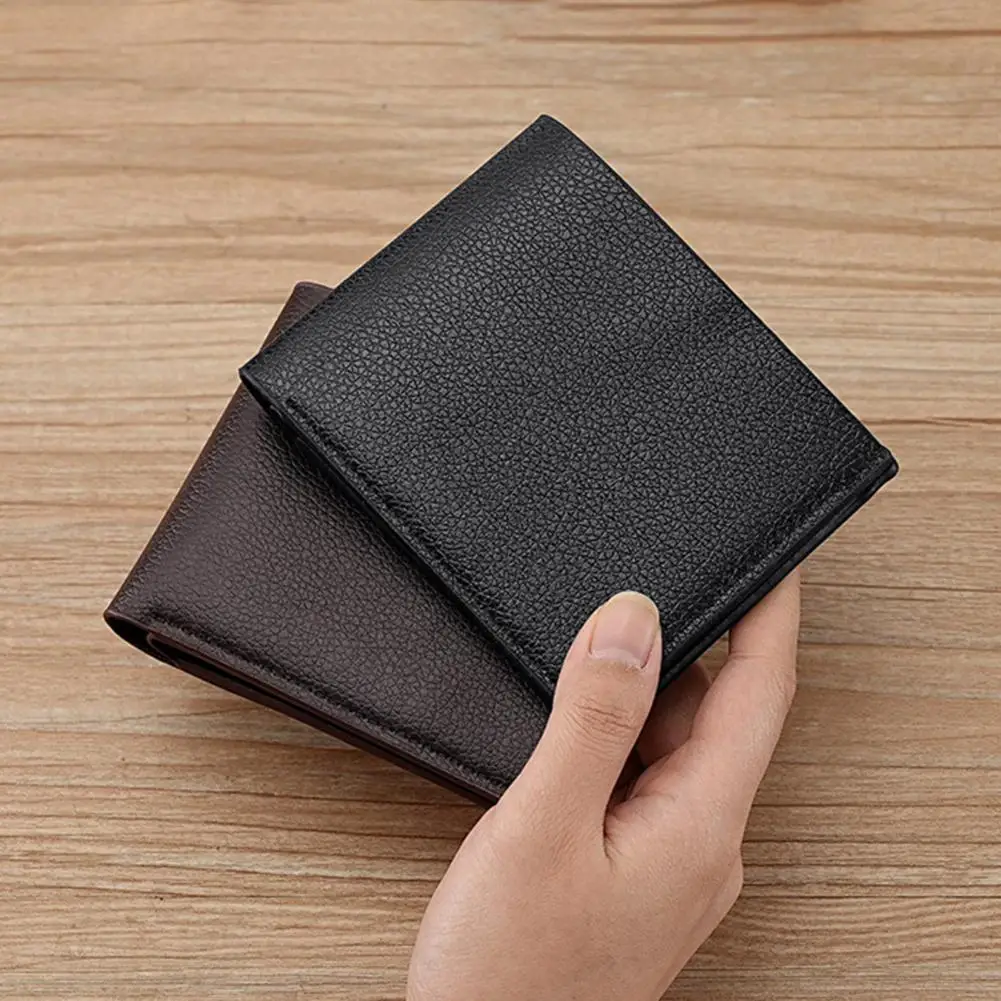 Minimalist Faux Leather Wallet Stylish Men's Faux Leather Wallets with Multiple Pockets for Business Travel Use for Male for Men