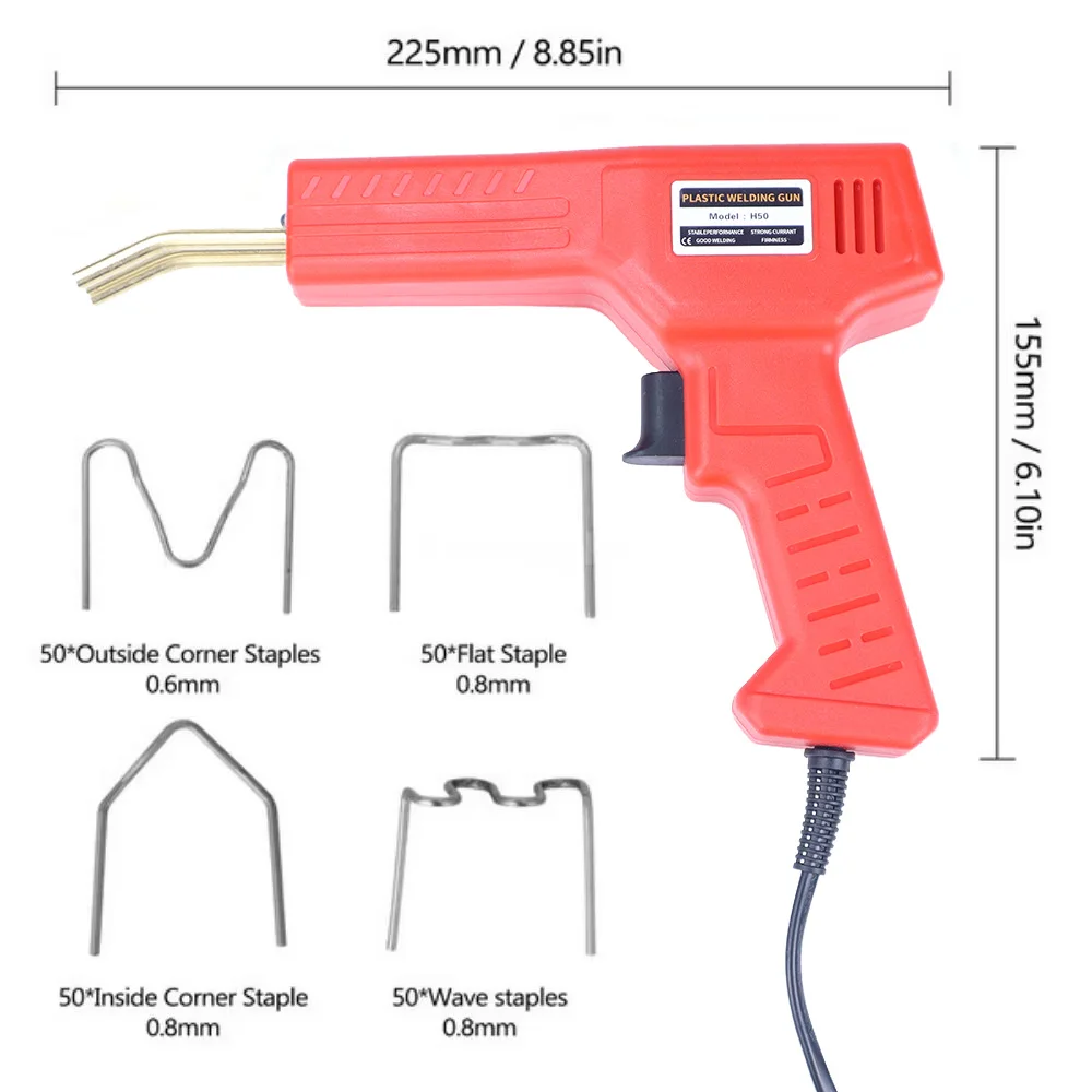 Máquina de soldadura de plástico, Kit de grapas de 200/600, Kit de herramientas de soldador de plástico DIY, herramientas de reparación de plástico con enchufe UE/EE. UU.