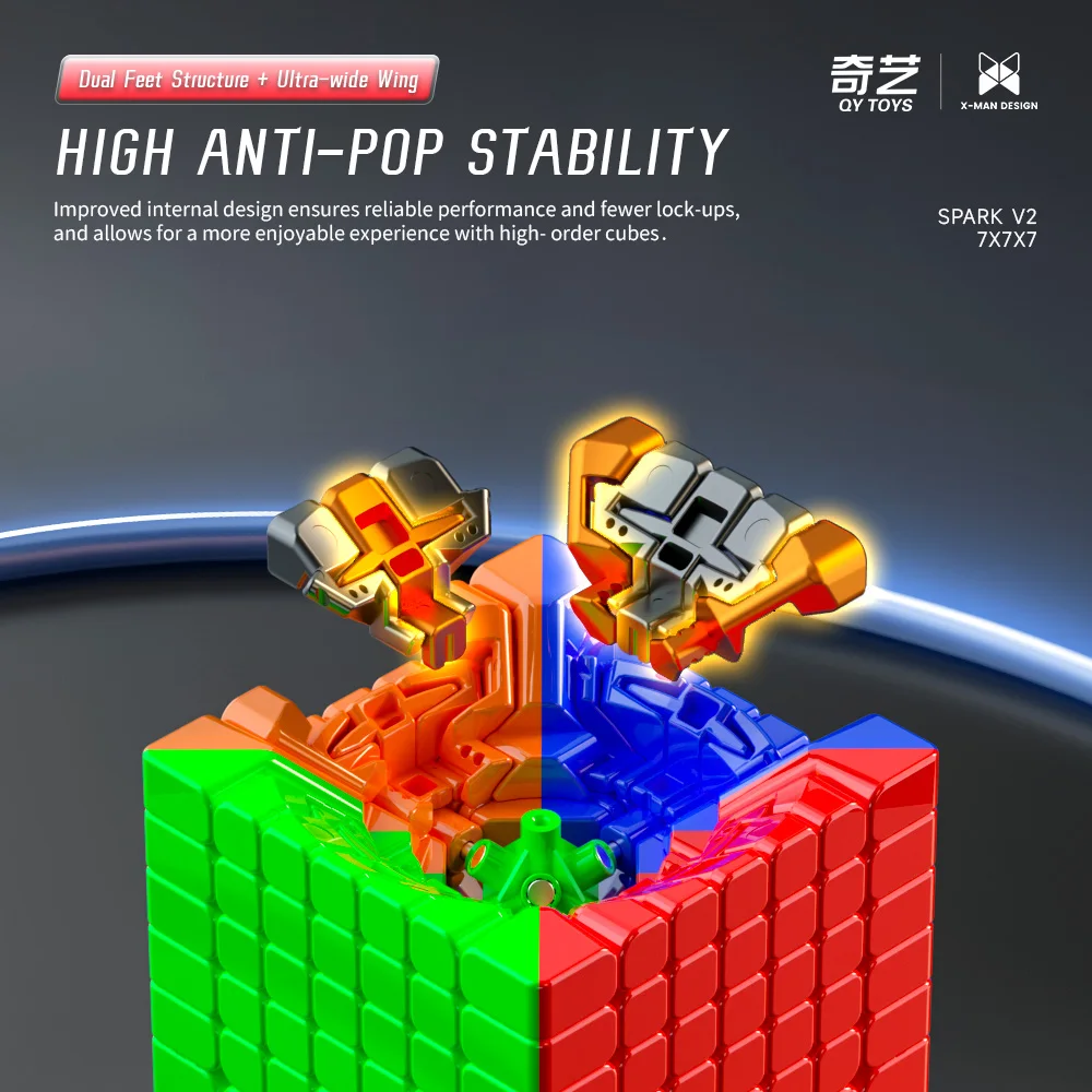 [JudyCube] Qiyi XMD Spark V2 7X7 Magnetic Magic Speed Cube Stickerless Professional Fidget Toys Xmd 7x7 Cubo Magico