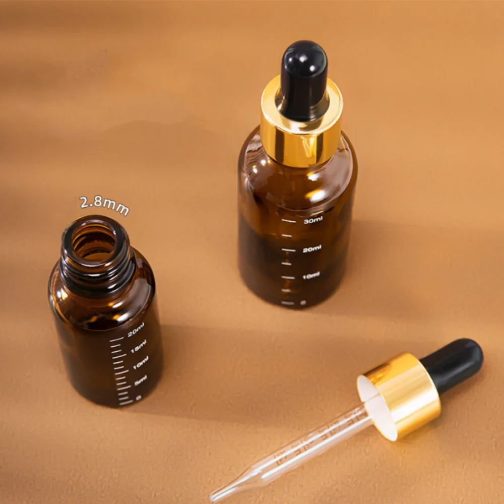 5ml 10ml 15ml 20ml 30ml 50ml 100ml Amber Glass Dropper Bottle Essential Oil Liquid Container Refillable Empty Sample Bottle