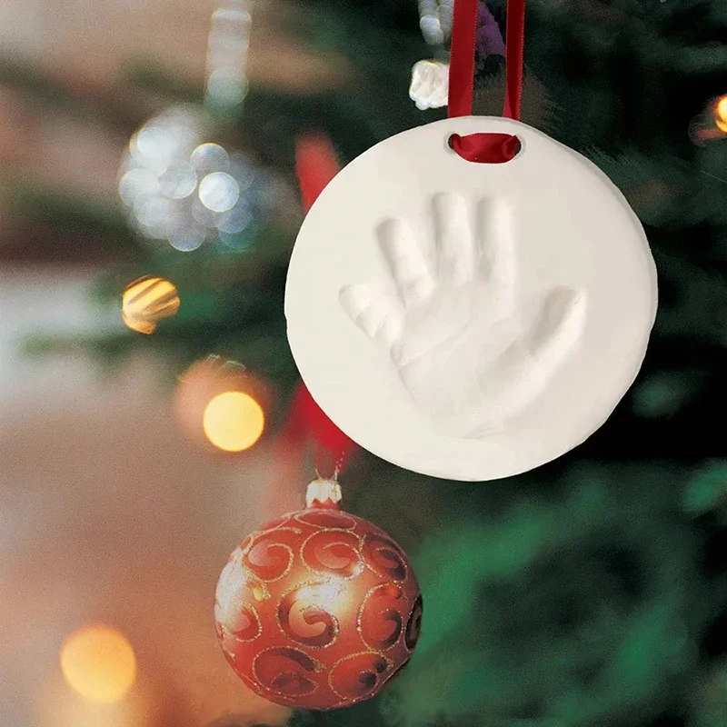 Bebê handprint slime modelagem macia argila secagem ao ar jogar luz argila brinquedos polímero plasticina pegada impressão kit brinquedo diy