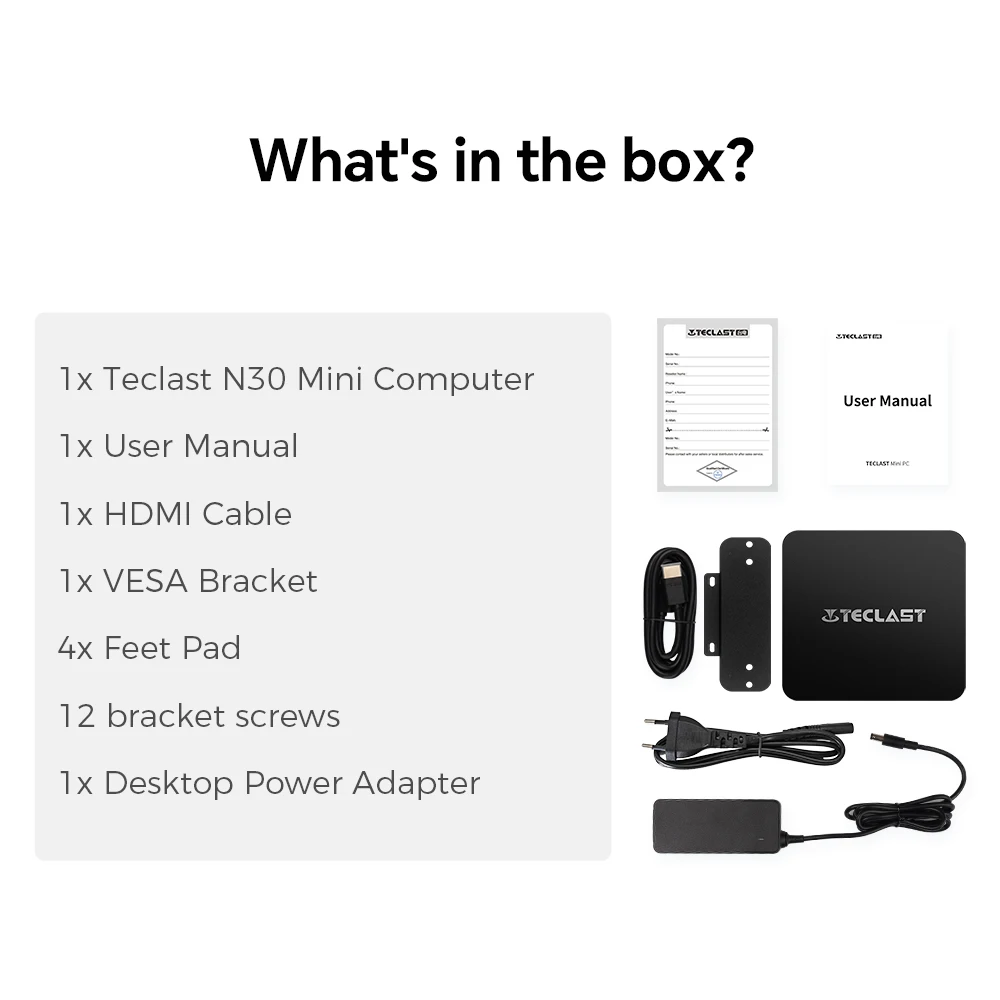 Teclast N30 Mini PC Intel Twin Lake-N150 Windows 11 Pro Mini PC 16 GB DDR4 512 GB PCIE M.2 SSD WiFi 5 BT5.0 Computer desktop