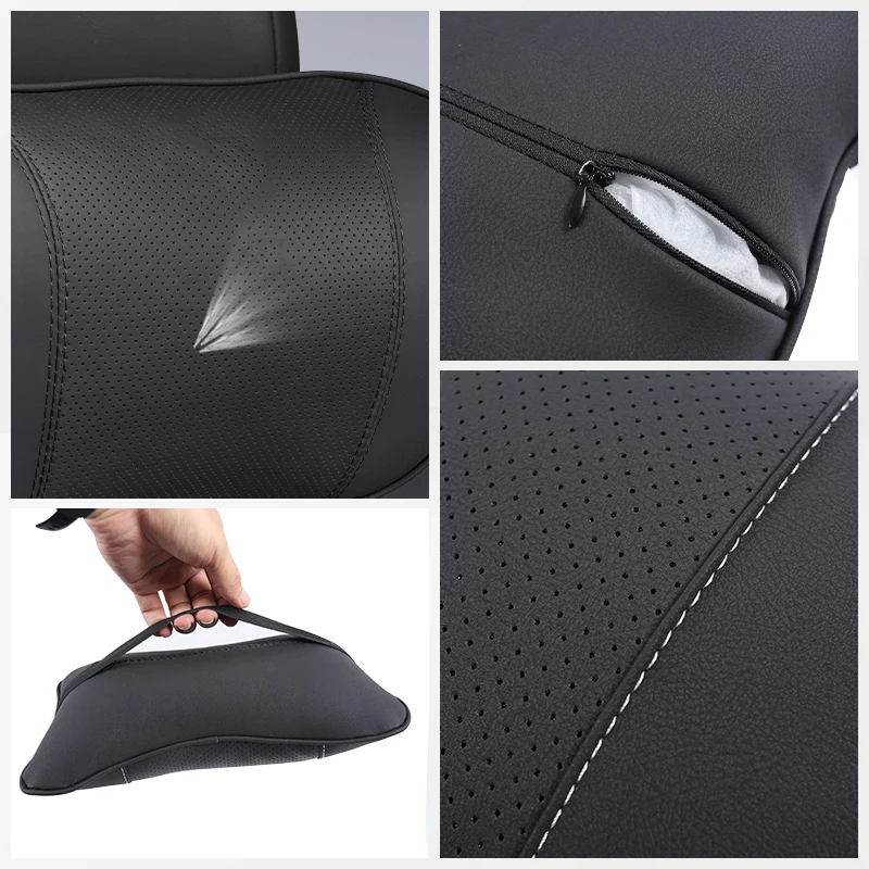 Reposacabezas de asiento de coche, almohada de cuello con logotipo automático para Toyota Camry Auris Corolla Yaris Aygo RAV4 Prius CHR Hilux Avensis Land Cruiser, 1 Uds.