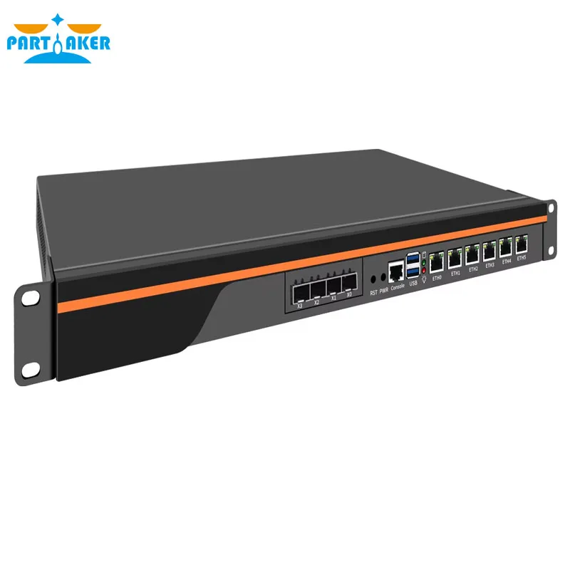 Маршрутизатор Partaker 1U для монтажа в стойку Firewall I5 12450H 6x2 5G Intel I226 4xSFP+ 10G WiFi6 5G4G pfSense ROS Сетевой сервер Enterprise