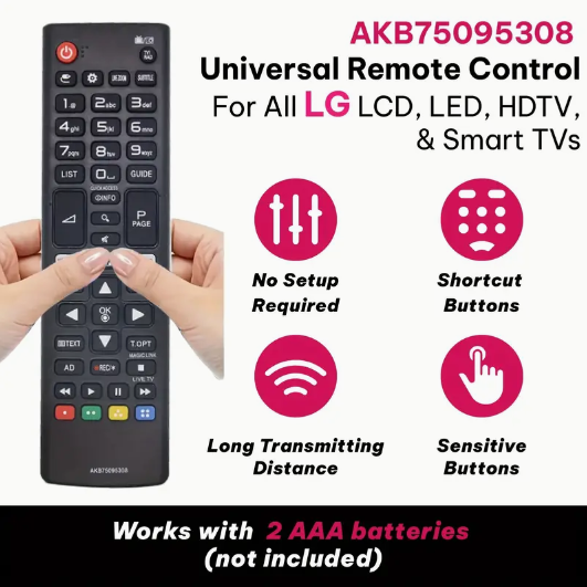 AKB75095308 Remote Control for LG-Smart-TV-Remote All LG LCD LED HDTV 3D Smart TV Models