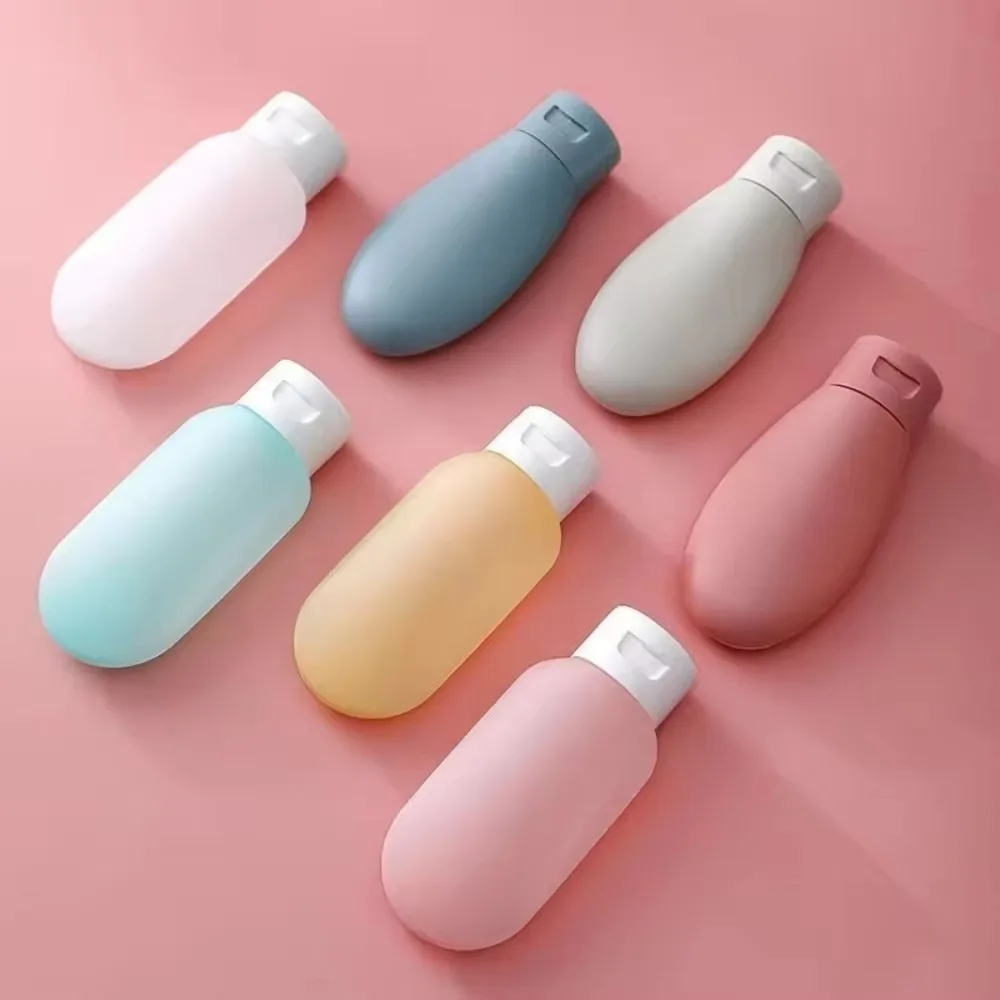 3 unids/set botella recargable 60ml 100ml contenedor de loción de silicona suave tubo de compresión botella vacía botella de champú de viaje portátil