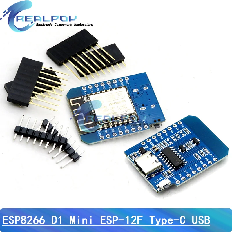 ESP8266 ESP-12 ESP-12F WeMos D1 Mini Module Wemos WiFi Development Board Micro/Type-C USB 3.3V Based On ESP-8266EX 11 With Pins