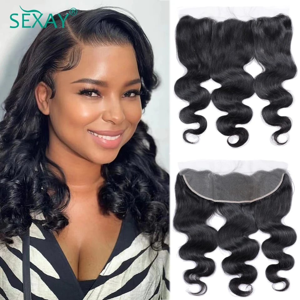 Onda do corpo Lace Frontal Encerramento para Mulheres Negras, Pré Arrombado, 100% Cabelo Humano Brasileiro, 22 HD Transparente, 13x4, Apenas Frontais