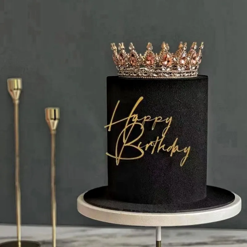 1/3/5 個アクリル誕生日女王ゴールドケーキトッパーハッピーバースデーパーティーサイドケーキデコレーションアクセサリー