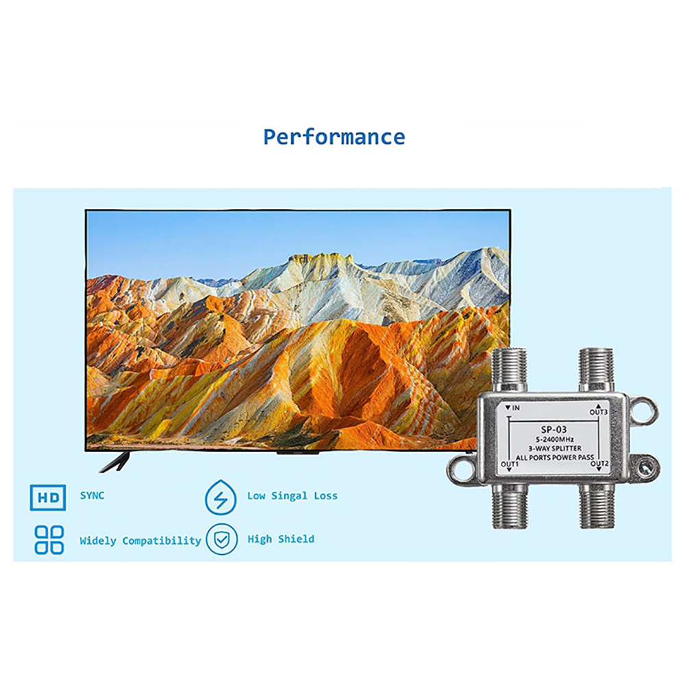 Antena de TV de 2/3/4 vías, divisor satelital, distribuidor divisor de TV, Cable Coaxial, Cable de antena, divisor de señal de TV, conector tipo F
