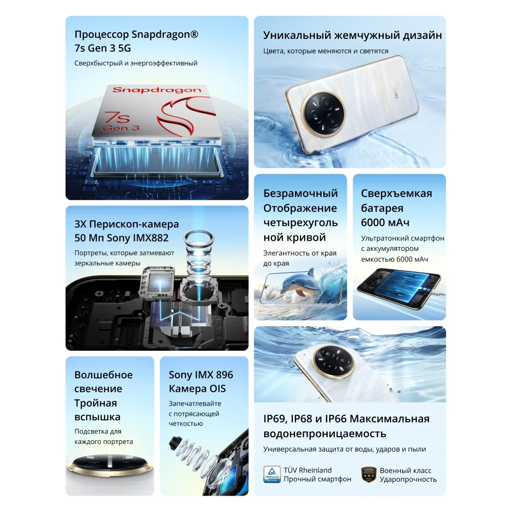 [월드 프리미어] realme 14 Pro Plus 스마트폰 스냅드래곤 ® 7s 3세대 5G 50MP 소니 3X 잠망경 카메라 80W SUPERVOOC 충전 6000mAh