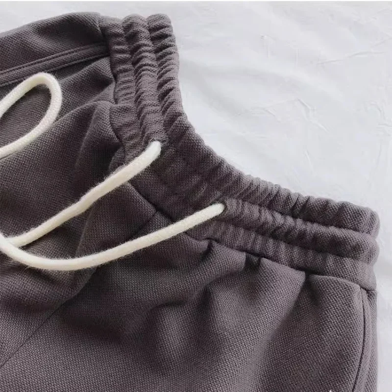 여성 캐주얼 Drawstring 스포츠 반바지 여름 얇은 높은 허리 요가 a 라인 반바지 느슨한 여성 러닝 스트레이트 바지