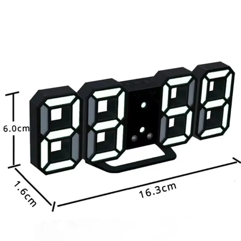 Table  3D LED Digital Alarm Clock Wall Clock Time/Date/Temperature for Home Kitchen Offices Clock Decoration Garden Clocks