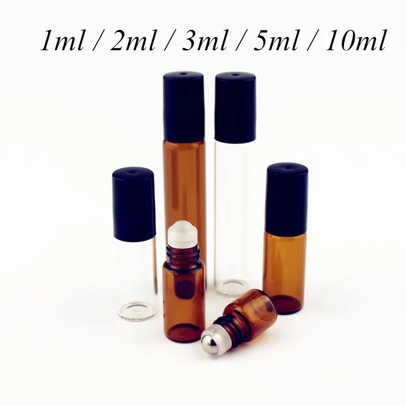 5 Cái/gói 1 2 Ml 3 Ml 5 Ml 10 Ml Hổ Phách Kính Mỏng Cuộn Trên Chai Mẫu Thử Nghiệm tinh Dầu Lọ Với Con Lăn Kim Loại/Thủy Tinh Bóng