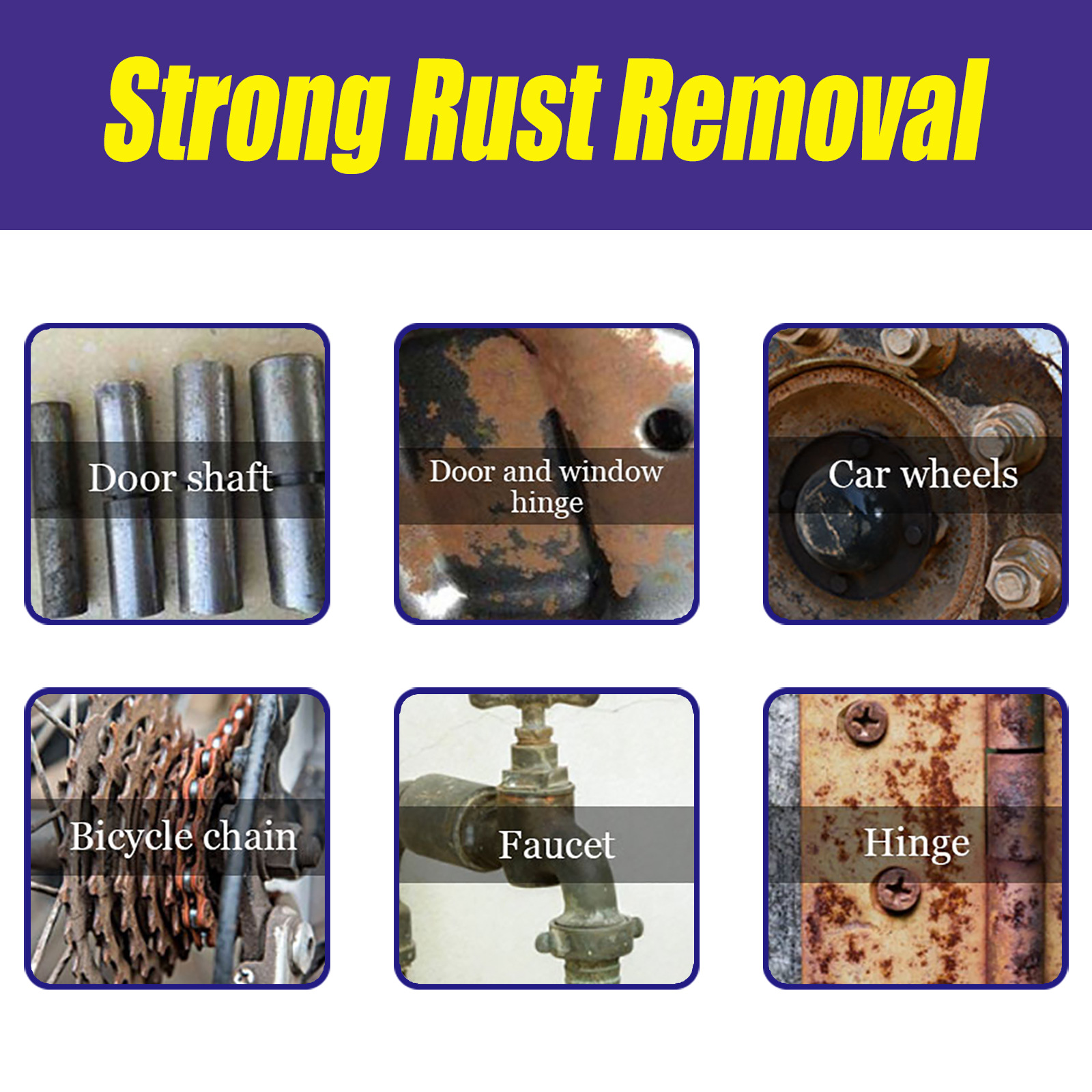 Car Rust Remover Multi Purpose Rust Remover Spray Bathroom Door Hub Strong Rust Remover Iron Polishing Refurbishing Agent