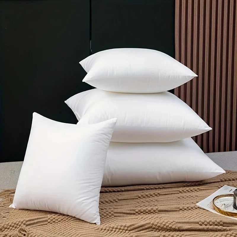 ผ้าฝ้าย 100% มาตรฐานสีขาว Bounce กลับหมอนเบาะ Core โซฟารถตกแต่งภายในบ้าน Pillows30x30/40x40/45x45/60x80 ซม.