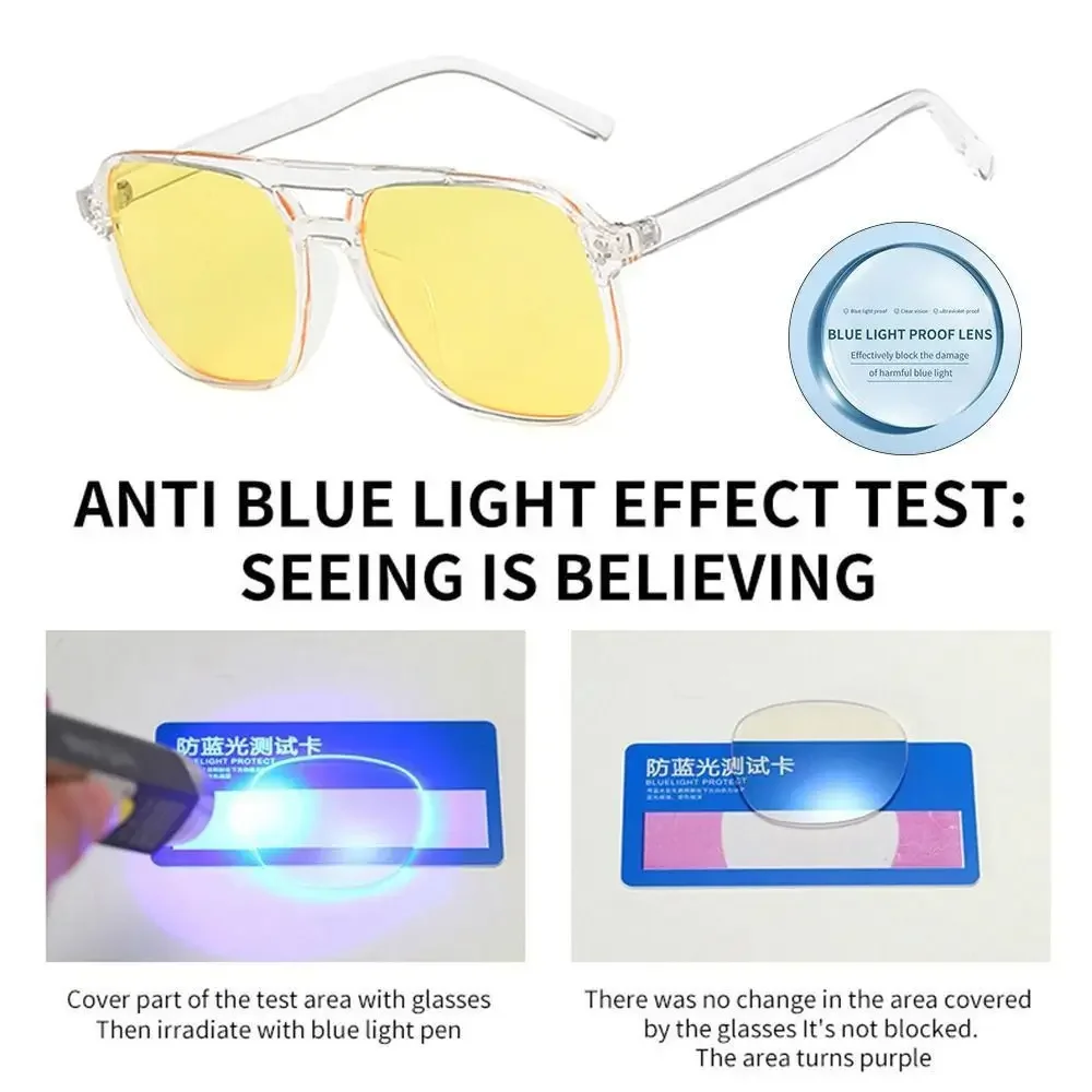 Óculos anti-luz azul com bloqueio de raios azuis, óculos quadrados de proteção para os olhos, ultraleve, óculos ópticos para homens e mulheres