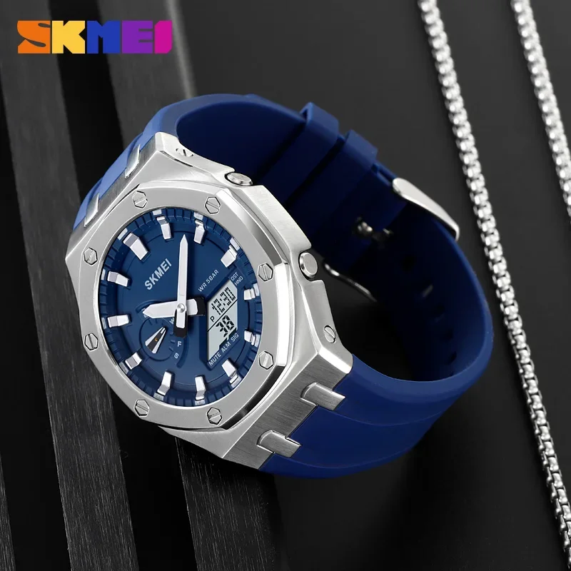 Reloj SKMEI para hombre 2243 Reloj electrónico para estudiantes Reloj electrónico deportivo multifuncional resistente al agua con brillo nocturno