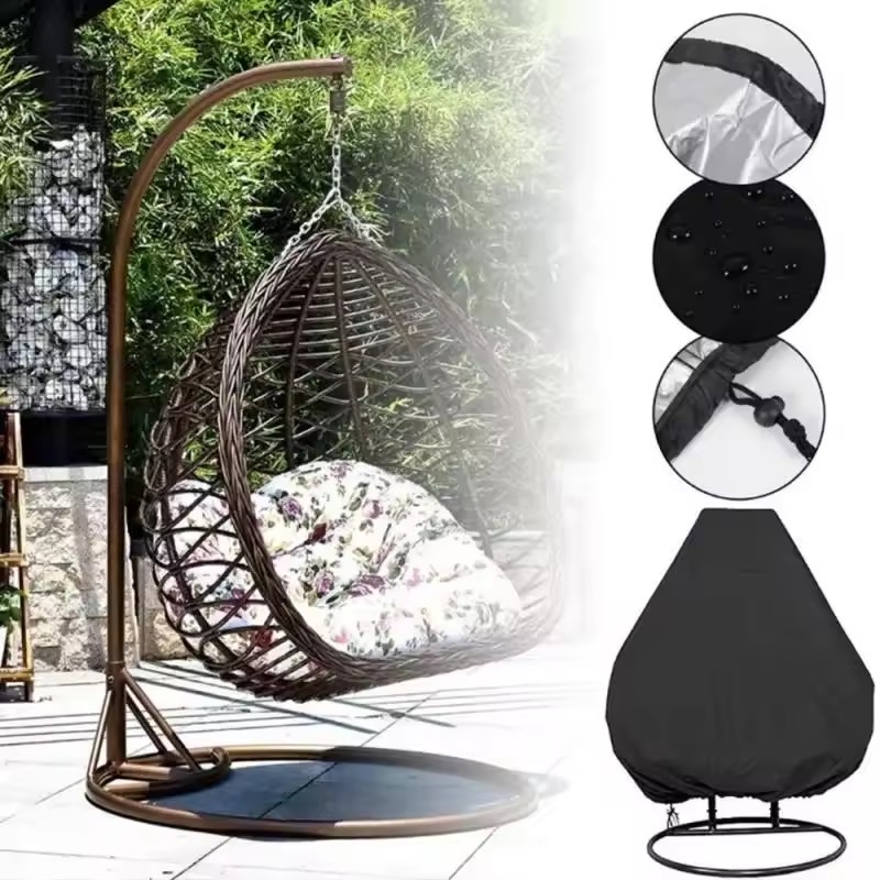 Patio Hanging Egg Chair Cover Waterproof 210D Heavy Duty Single/Double Seat Cocoon Swing Egg Chair Covers Garden Dust Protector