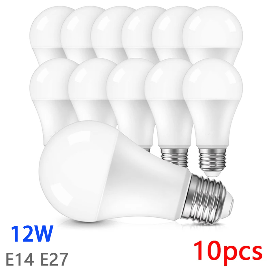 10 Stück E27 E14 12 W LED-Glühbirnen entspricht 120 W Glühlampen, 1200 Lumen ultrahell für den Einsatz im Wohnzimmer