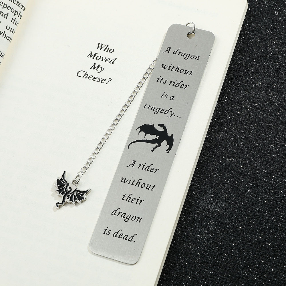 บุ๊คมาร์คปีกที่สี่ - บุ๊คมาร์คเรื่องราวของมังกรอัศวินสแตนเลสจี้บุ๊คมาร์ค Gothic Dragon บุ๊คมาร์ค