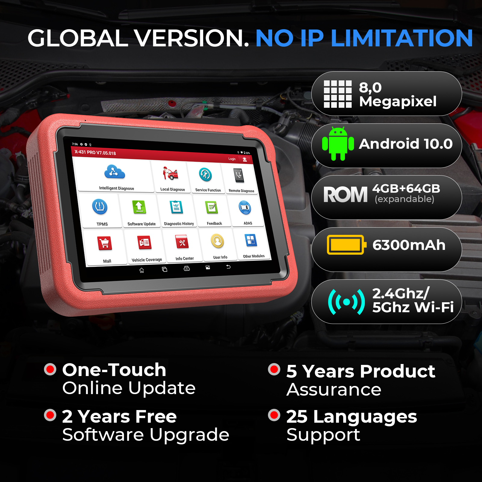 LAUNCH X431 PROS V 5.0 outils de Diagnostic Scanner de voiture OBD2 PRO V tous les systèmes outil de Diagnostic automobile codage ECU 2024 nouvelle Version