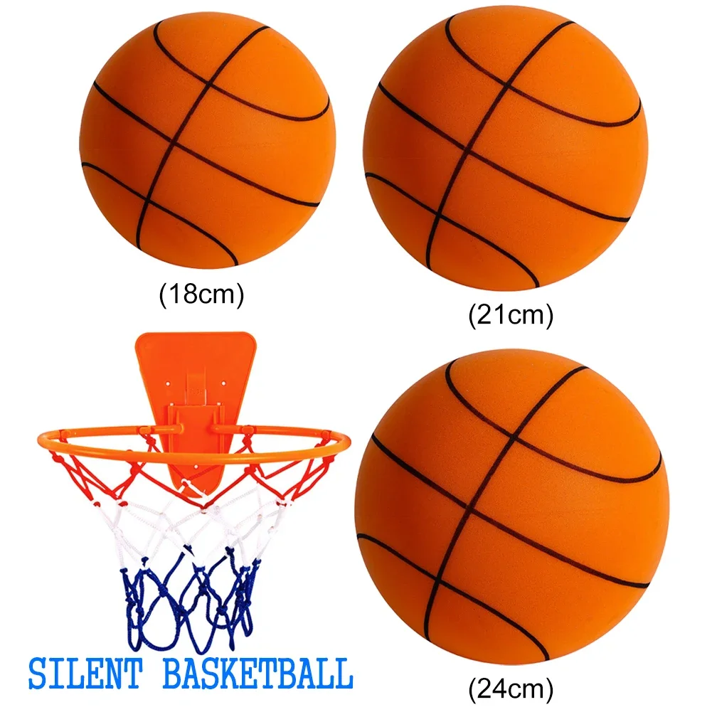 Mute เงียบบาสเกตบอลเส้นผ่านศูนย์กลาง 18/21/24 ซม.ในร่มเงียบข้าม Ball Squeezable เงียบเด็กกีฬาของเล่นเกม Bounce ตะกร้าลูก