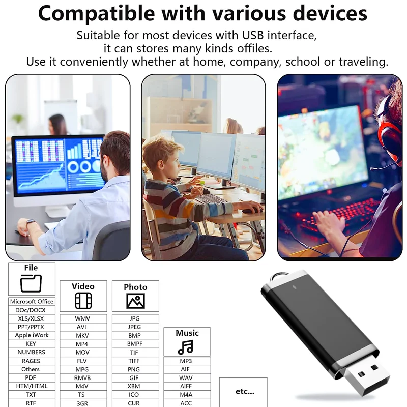 Clé USB haute vitesse, clé USB bleue, 64 Go, U Stick, 32 Go, 16 Go, 8 Go, disque flash 2.0