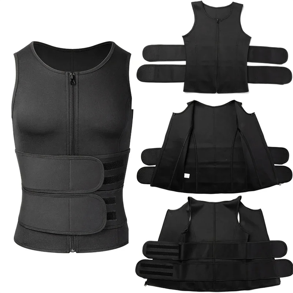 Compressiezweet voor heren Saunavest Nieuw afslankpak voor studenten Tailleriemen Body Shaper tanktop voor training Fitness Gym