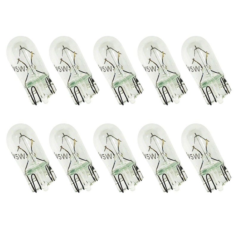 W5W ฮาโลเจน T10รถยนต์10ชิ้นหลอดไฟ158 194 168เครื่องมือโคมไฟป้ายทะเบียนอัตโนมัติไฟอ่านหนังสือไฟกวาดล้าง12V 5W