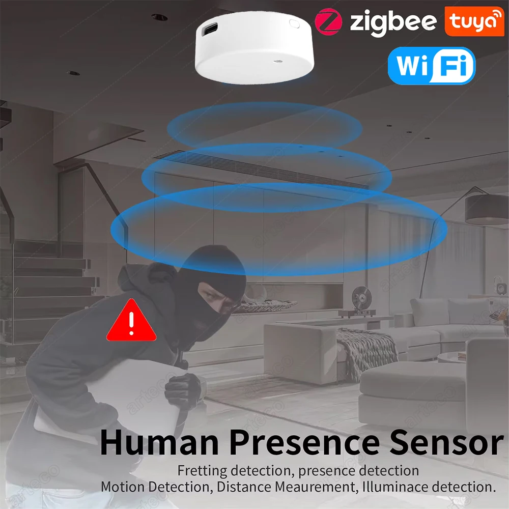 Tuya-Detector de presencia humana WiFi/Zigbee, Sensor inteligente de cuerpo humano, Radar MmWave, Sensor de microondas, detección de luminancia/distancia