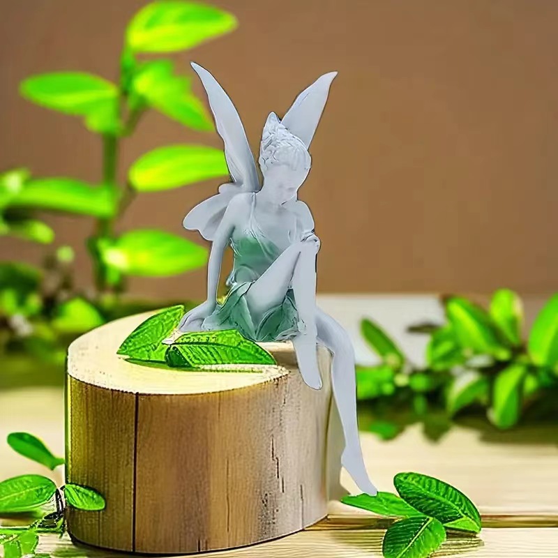 Bloemenfee standbeeld decoratie, buiten kindertuin binnenplaats gazon hars decoratieve sculptuur