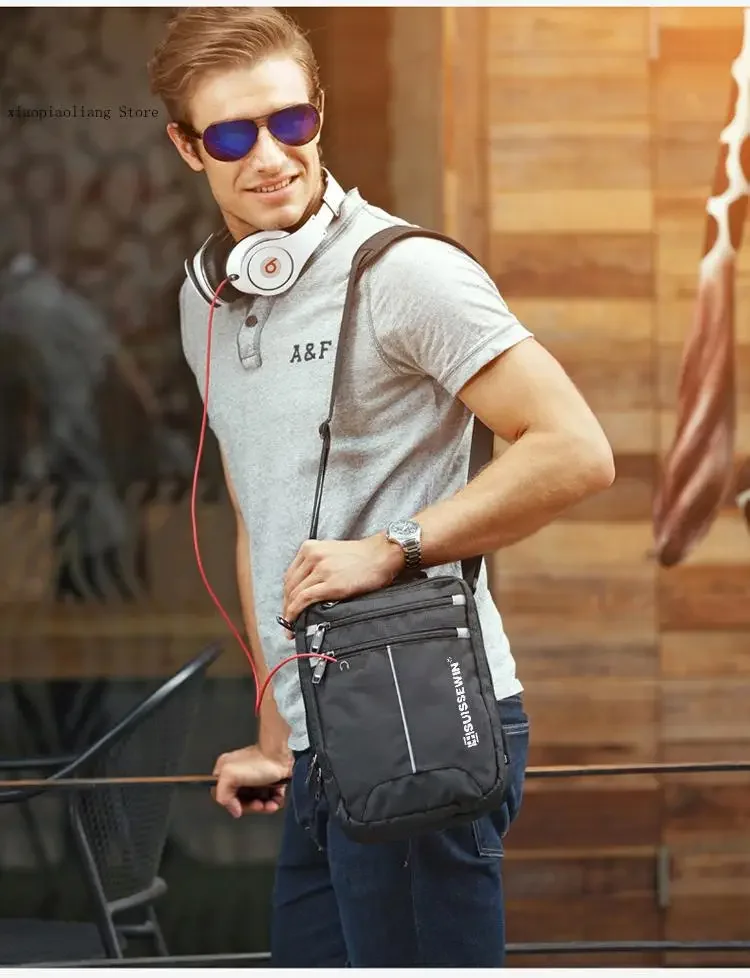 Bolso cruzado de hombro informal negro para hombre