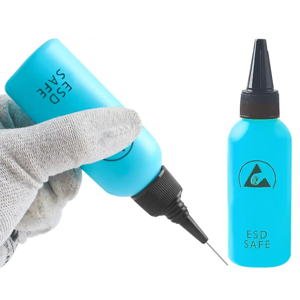 Alcohol bottle, solvent dispensing, mobile phone repair, anti-static, leak-proof, with needle, 65ML