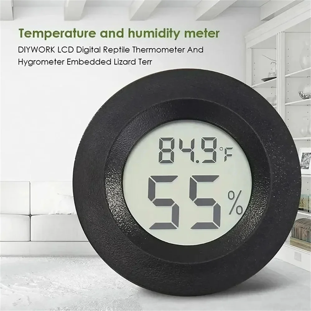 Mini igrometro elettronico circolare per temperatura Display elettronico a LED Termometro per uso domestico per interni Igrometro esterno portatile