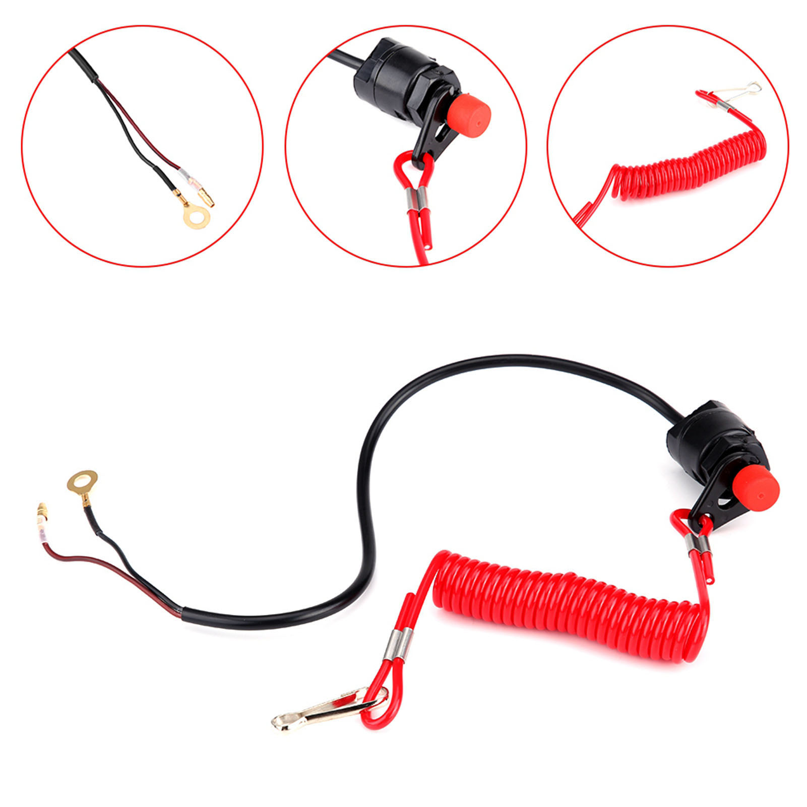 1pc Boot Außenbordsc halter Motor Motor Lanyard töten dringenden Stopp knopf Sicherheits anschluss kabel kompatibel für Yamaha Suzuki Honda