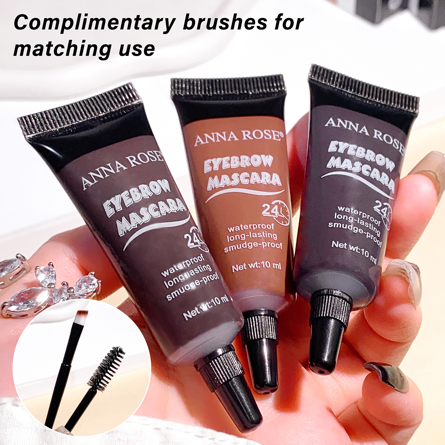 Three-dimensional smooth eyebrow cream, waterproof and long-lasting dyed eyebrow gel, natural tattoo quick-drying eyebrow makeup